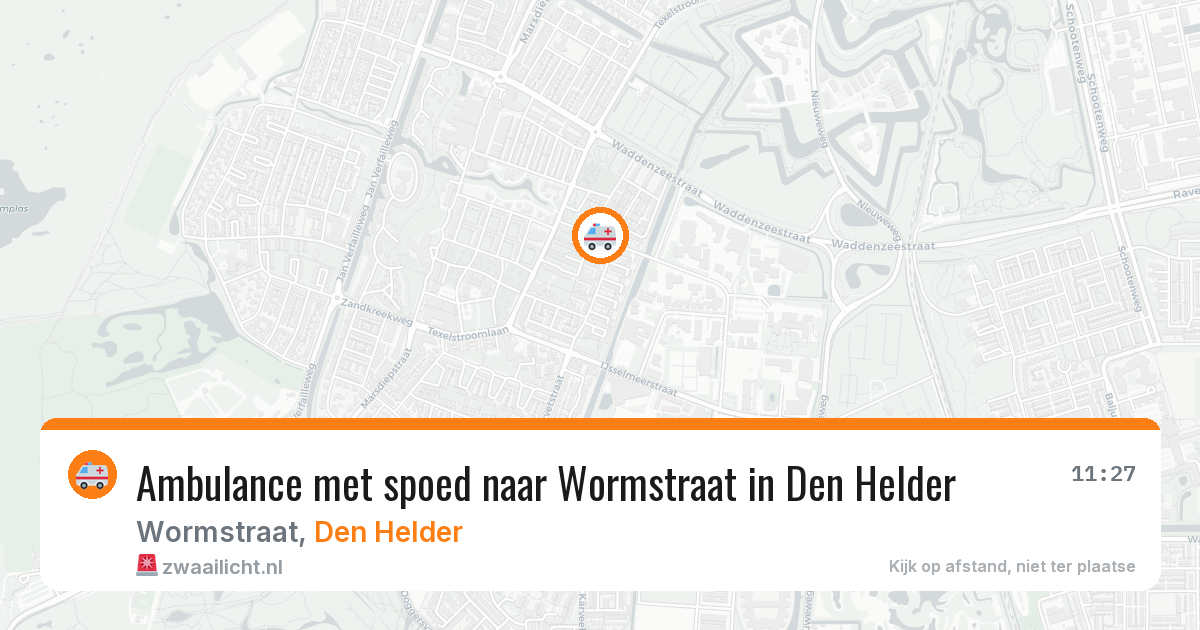 Ambulance met spoed naar Wormstraat in Den Helder — 8 jul 2026