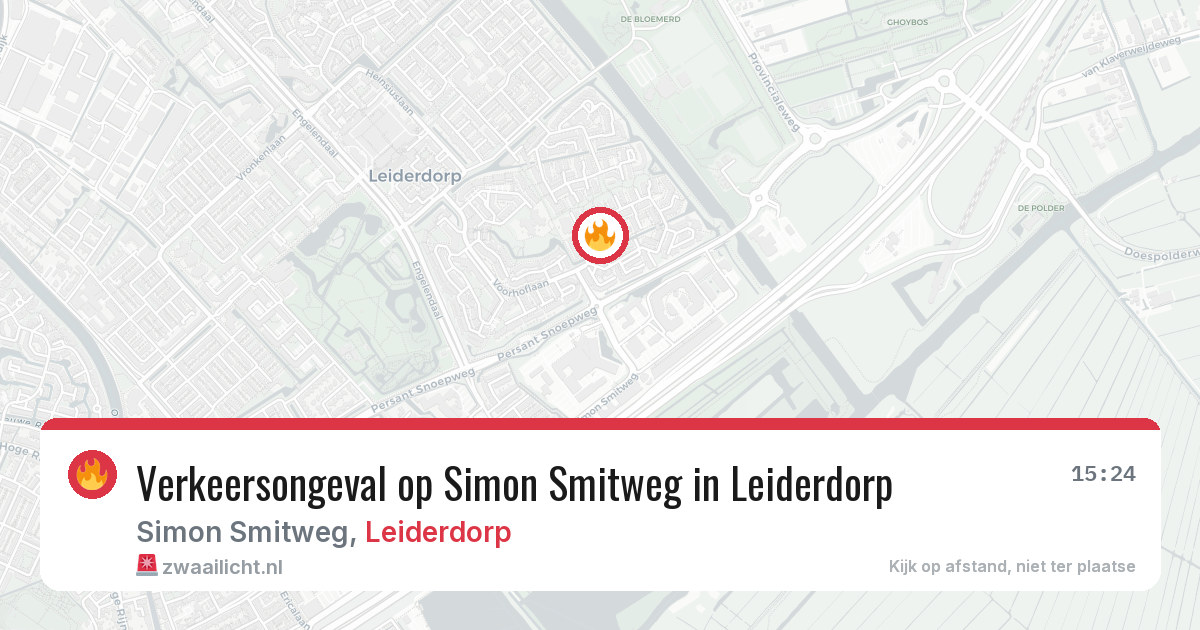Verkeersongeval op Simon Smitweg in Leiderdorp — 8 jun 2026