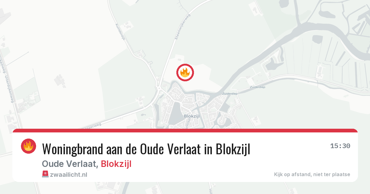 Woningbrand aan de Oude Verlaat in Blokzijl — 23 jun 2026