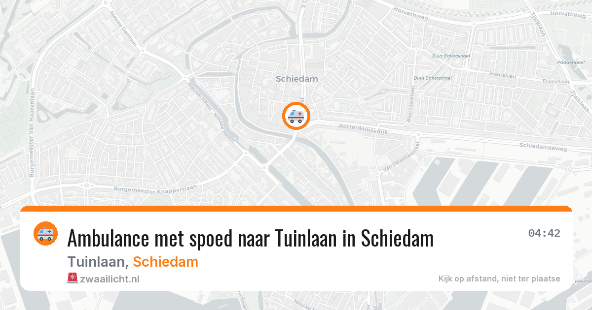 Ambulance met spoed naar Tuinlaan in Schiedam — 8 aug 2026