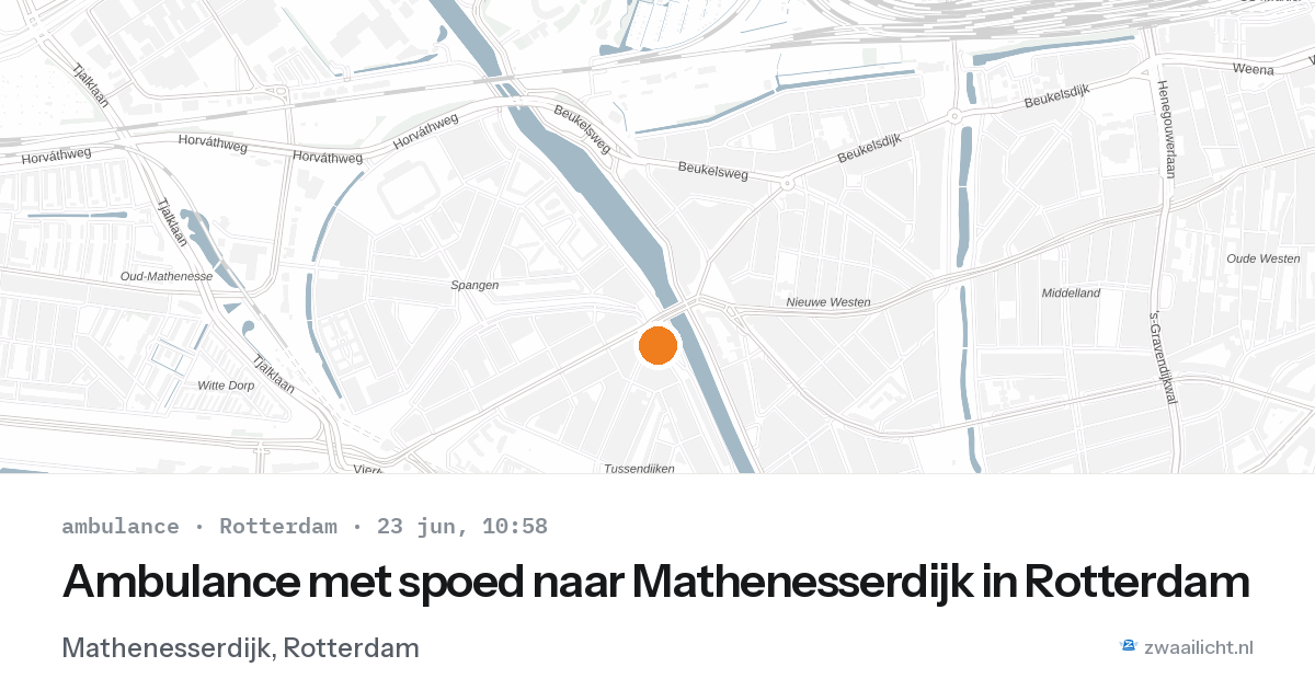 Ambulance met spoed naar Mathenesserdijk in Rotterdam — 23 jun 2026