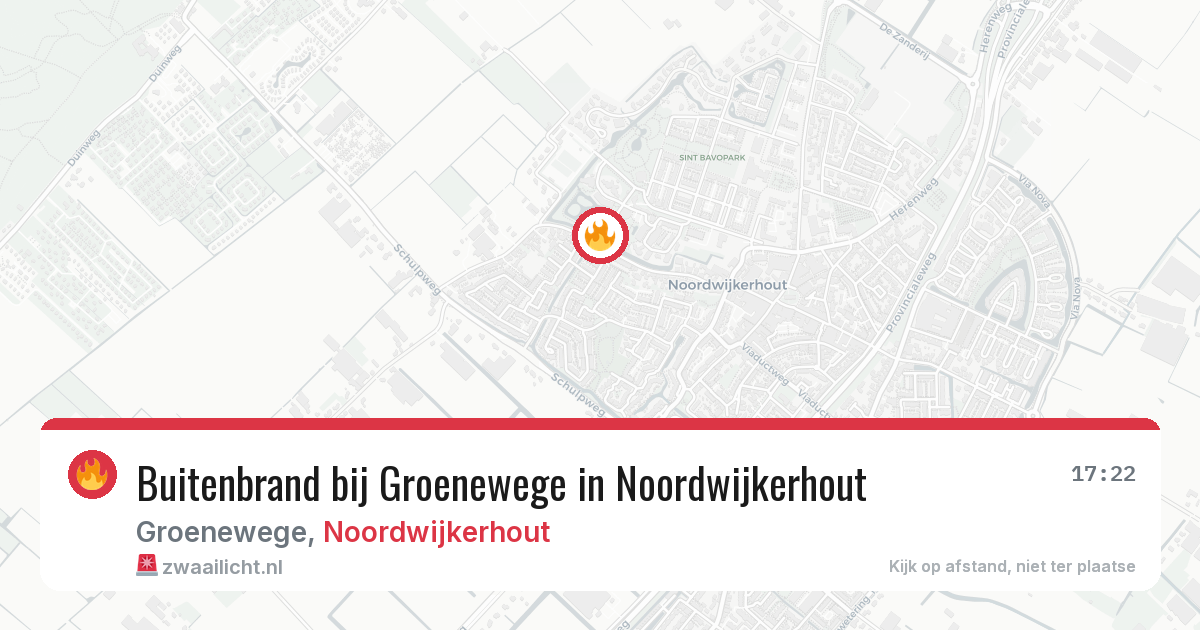 Buitenbrand bij Groenewege in Noordwijkerhout — 25 apr 2026
