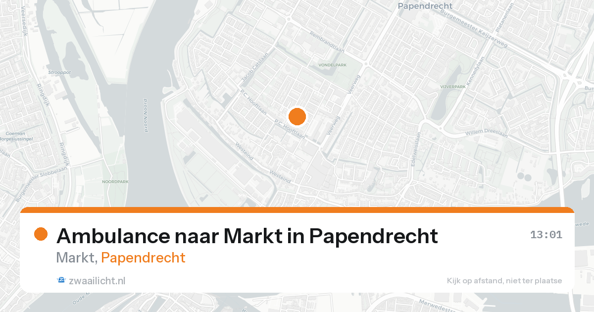 Ambulance naar Markt in Papendrecht — 25 aug 2026