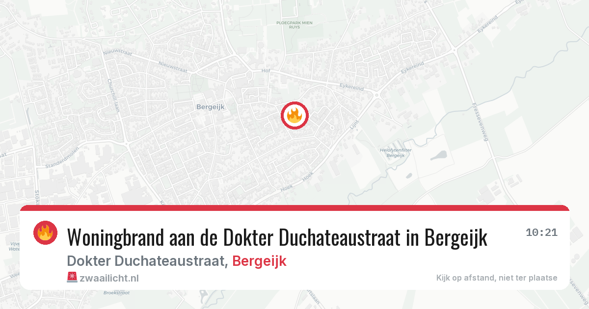 Woningbrand aan de Dokter Duchateaustraat in Bergeijk — 22 apr 2026