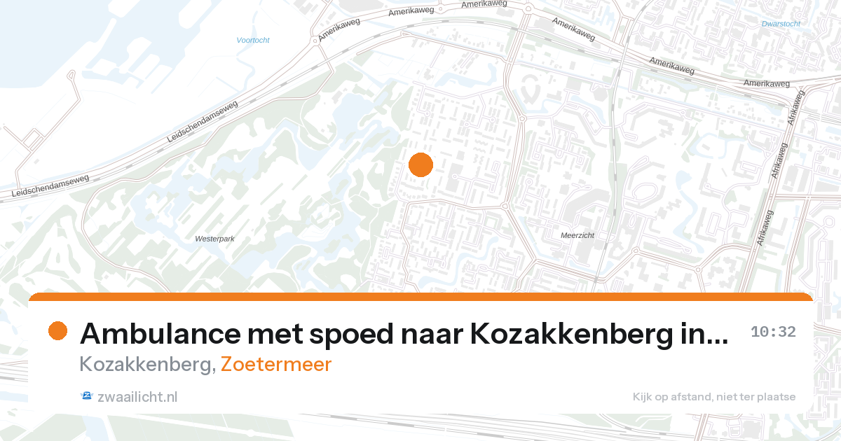 Ambulance met spoed naar Kozakkenberg in Zoetermeer — 28 aug 2026
