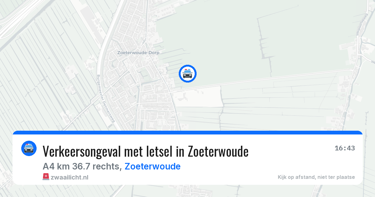 Verkeersongeval met letsel in Zoeterwoude — 3 mei 2026