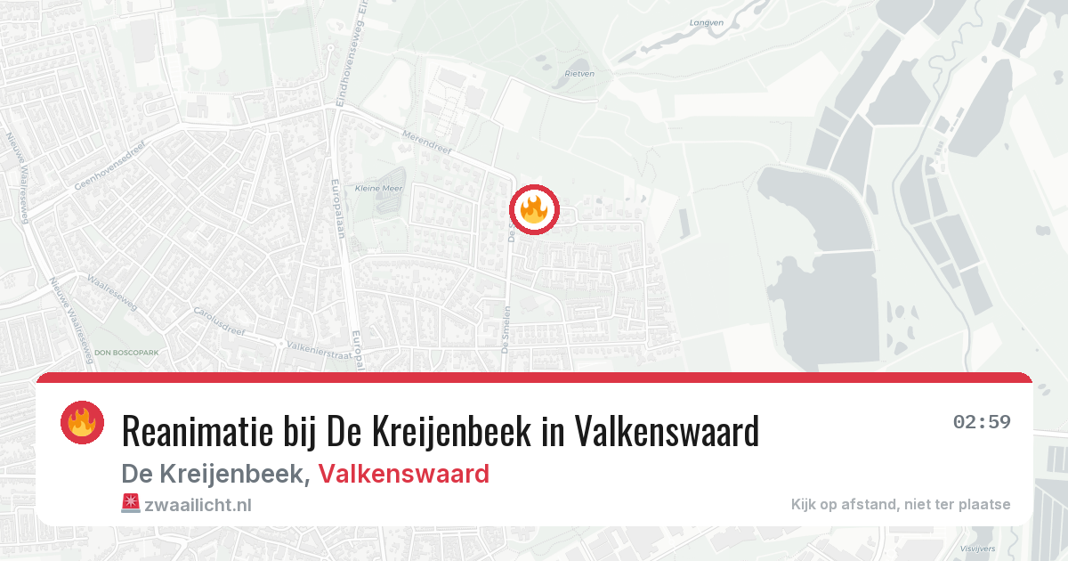 Reanimatie bij De Kreijenbeek in Valkenswaard — 5 jul 2026