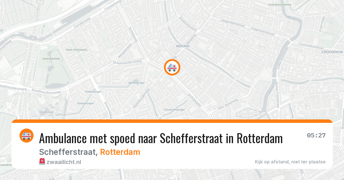 Ambulance met spoed naar Schefferstraat in Rotterdam — 26 apr 2026