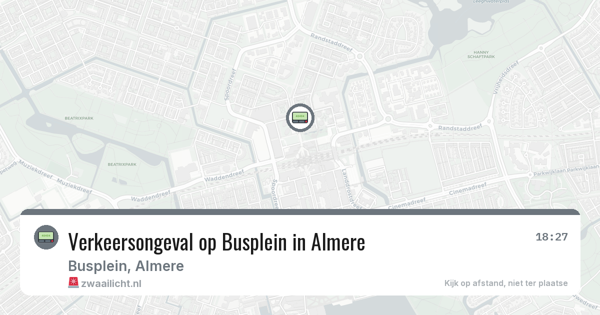 Verkeersongeval op Busplein in Almere — 15 feb 2026