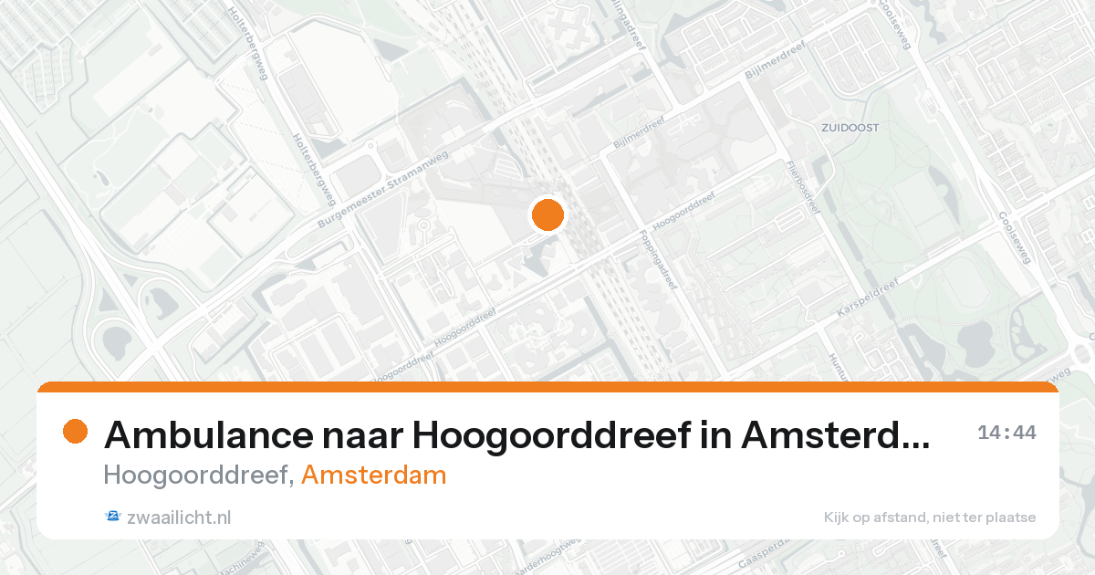 Ambulance naar Hoogoorddreef in Amsterdam — 23 aug 2026
