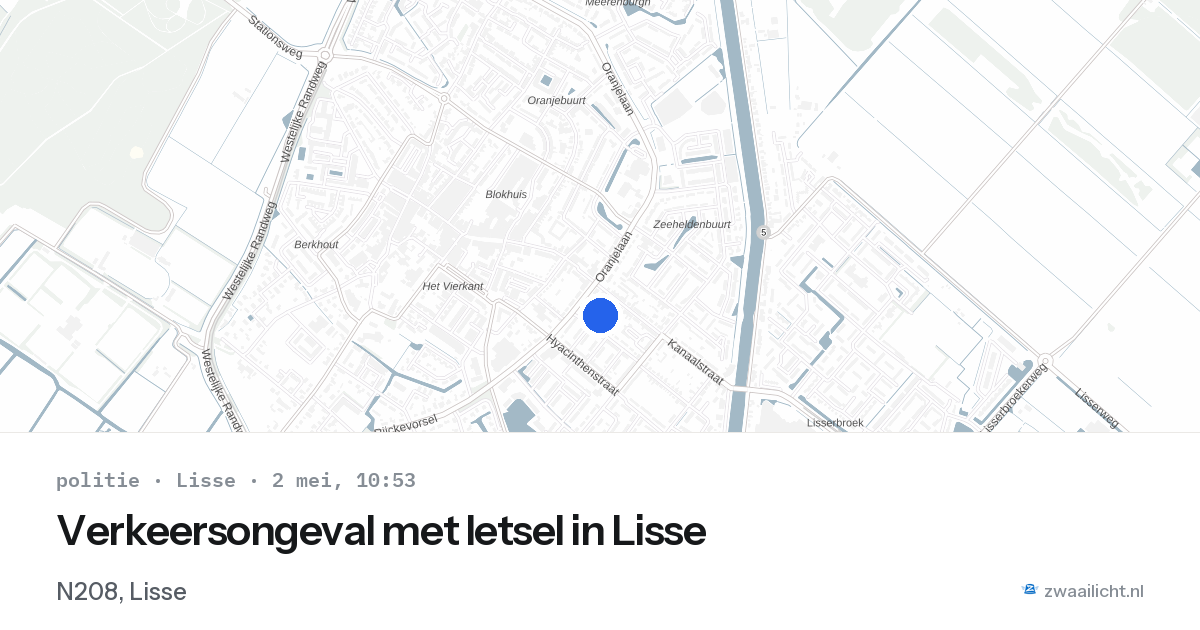 Verkeersongeval met letsel in Lisse — 2 mei 2026