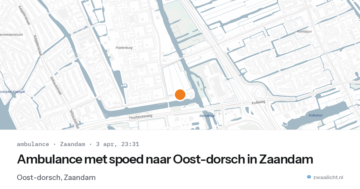 Ambulance met spoed naar Oost-dorsch in Zaandam — 3 apr 2026