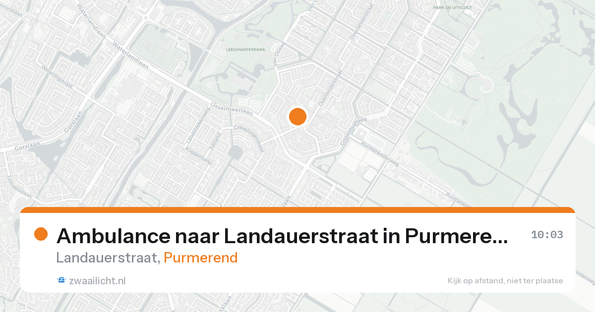 Ambulance naar Landauerstraat in Purmerend — 15 mei 2026