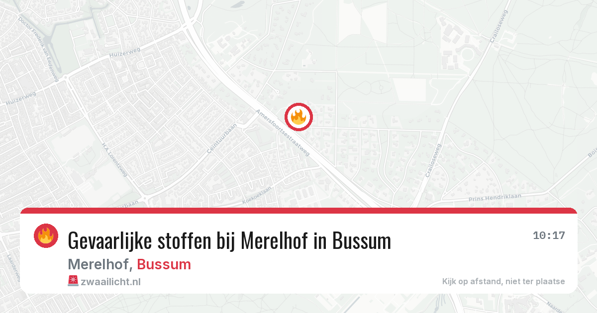 Gevaarlijke stoffen bij Merelhof in Bussum — 4 apr 2026