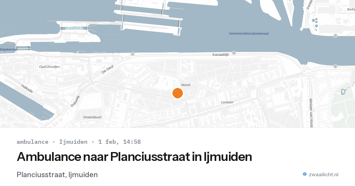 Ambulance naar Planciusstraat in Ijmuiden — 1 feb 2026