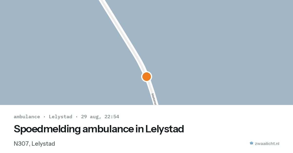 Spoedmelding ambulance in Lelystad — 29 aug 2026