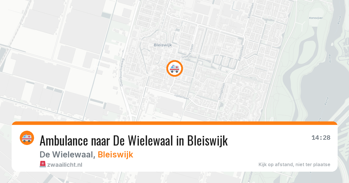Ambulance naar De Wielewaal in Bleiswijk — 13 aug 2026