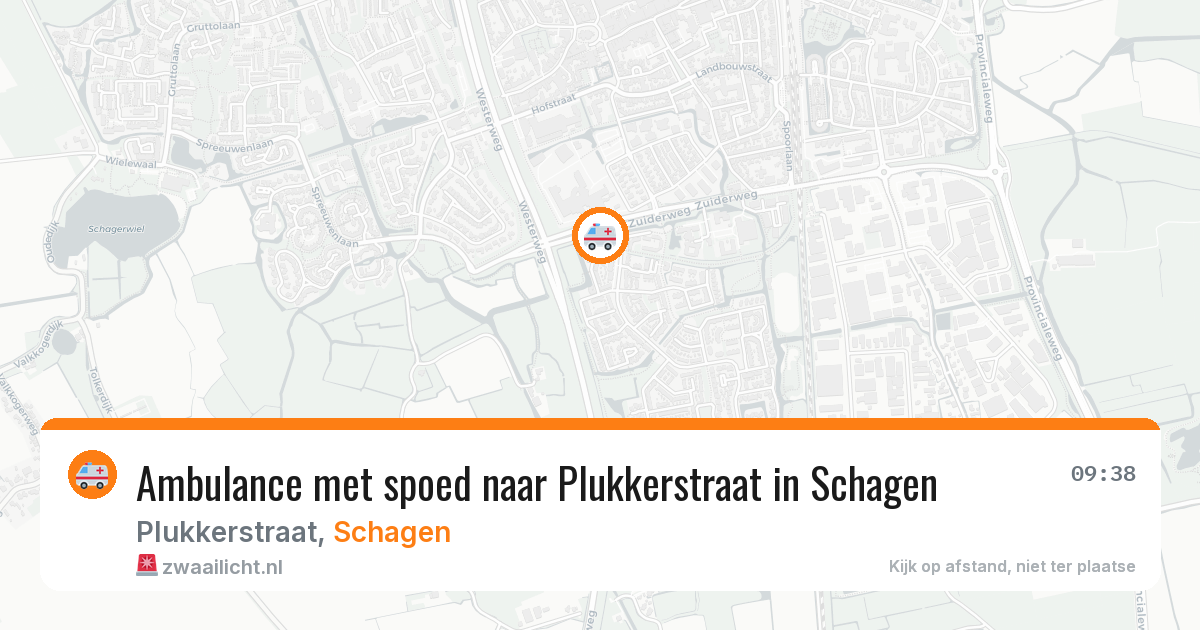 Ambulance met spoed naar Plukkerstraat in Schagen — 20 mei 2026