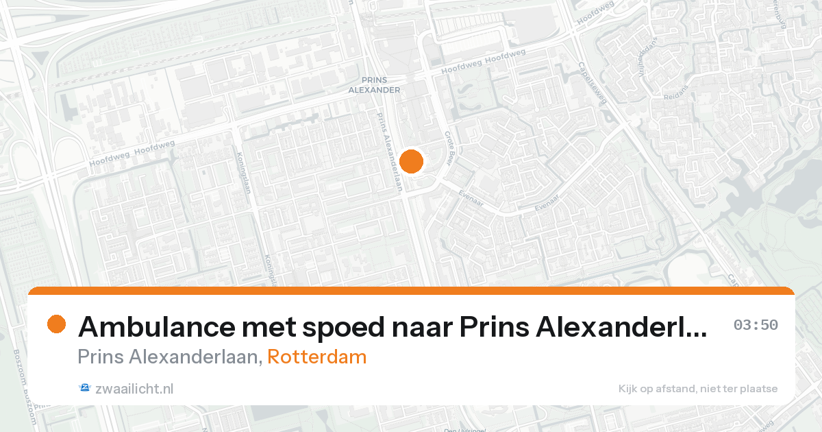 Ambulance met spoed naar Prins Alexanderlaan in Rotterdam — 20 aug 2026