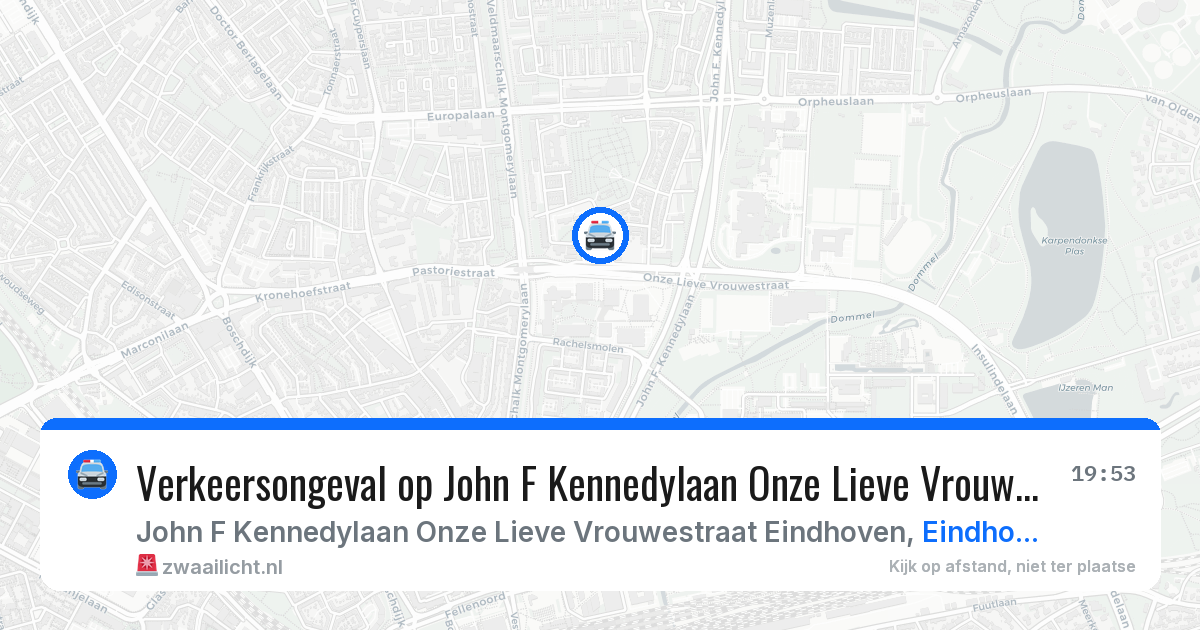 Verkeersongeval op John F Kennedylaan Onze Lieve Vrouwestraat Eindhoven in Eindhoven — 21 apr 2026