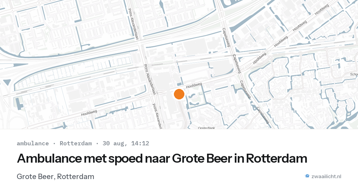 Ambulance met spoed naar Grote Beer in Rotterdam — 30 aug 2026