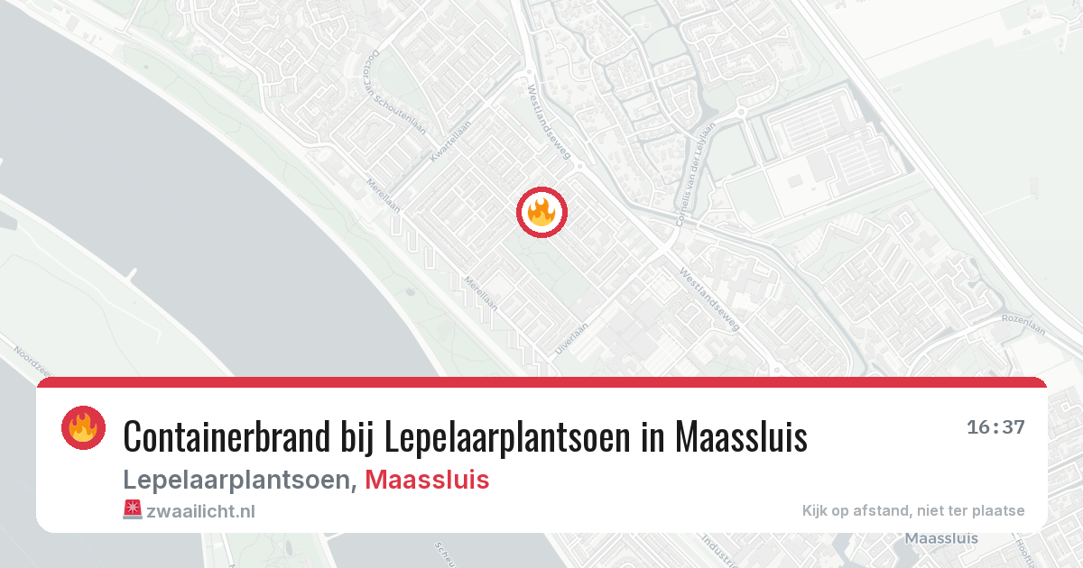 Containerbrand bij Lepelaarplantsoen in Maassluis — 8 mei 2026