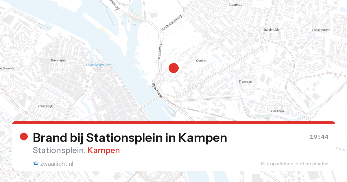 Brand bij Stationsplein in Kampen — 26 aug 2026