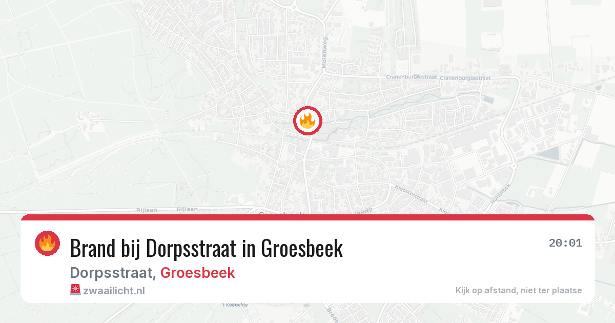 Brand bij Dorpsstraat in Groesbeek — 7 jun 2026