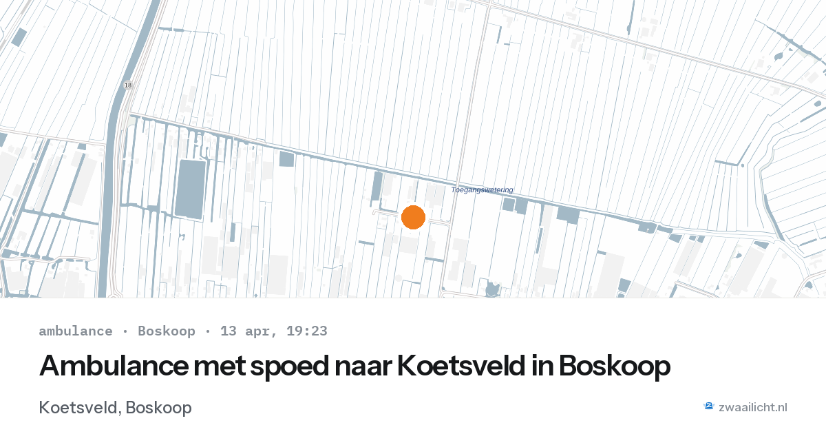 Ambulance met spoed naar Koetsveld in Boskoop — 13 apr 2026