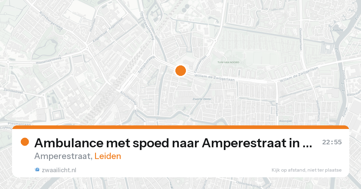 Ambulance met spoed naar Amperestraat in Leiden — 17 aug 2026