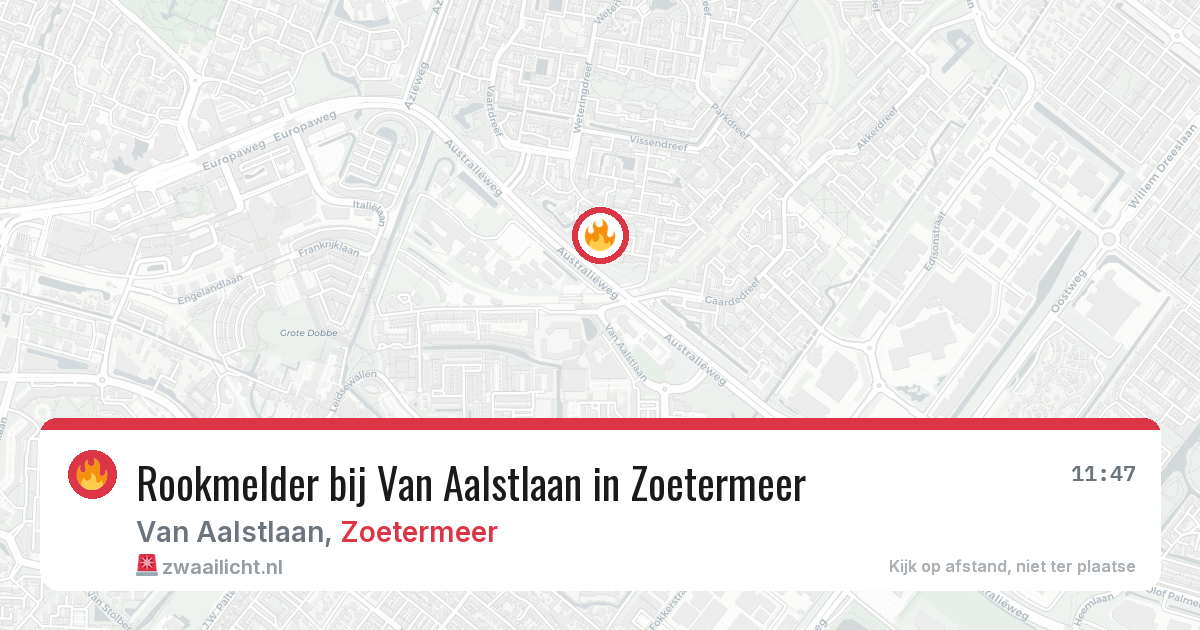 Rookmelder bij Van Aalstlaan in Zoetermeer — 18 mrt 2026