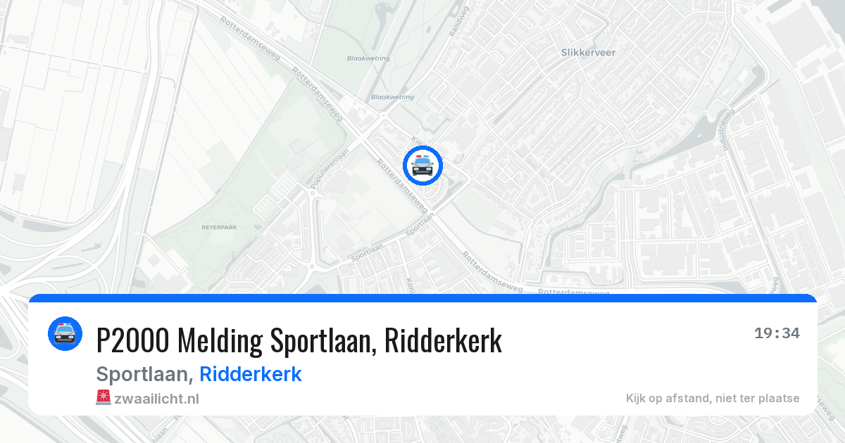 P2000 Melding Sportlaan, Ridderkerk — 20 jul 2026