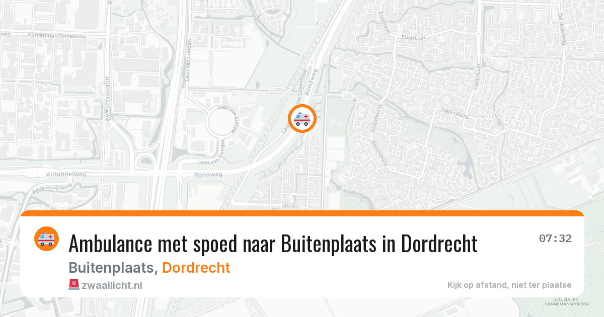 Ambulance met spoed naar Buitenplaats in Dordrecht — 8 aug 2026