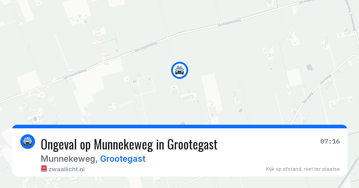 Ongeval op Munnekeweg in Grootegast — 19 mei 2026