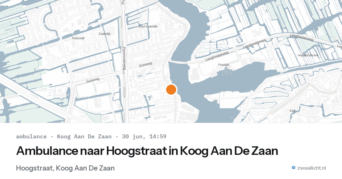 Ambulance naar Hoogstraat in Koog Aan De Zaan — 30 jun 2026