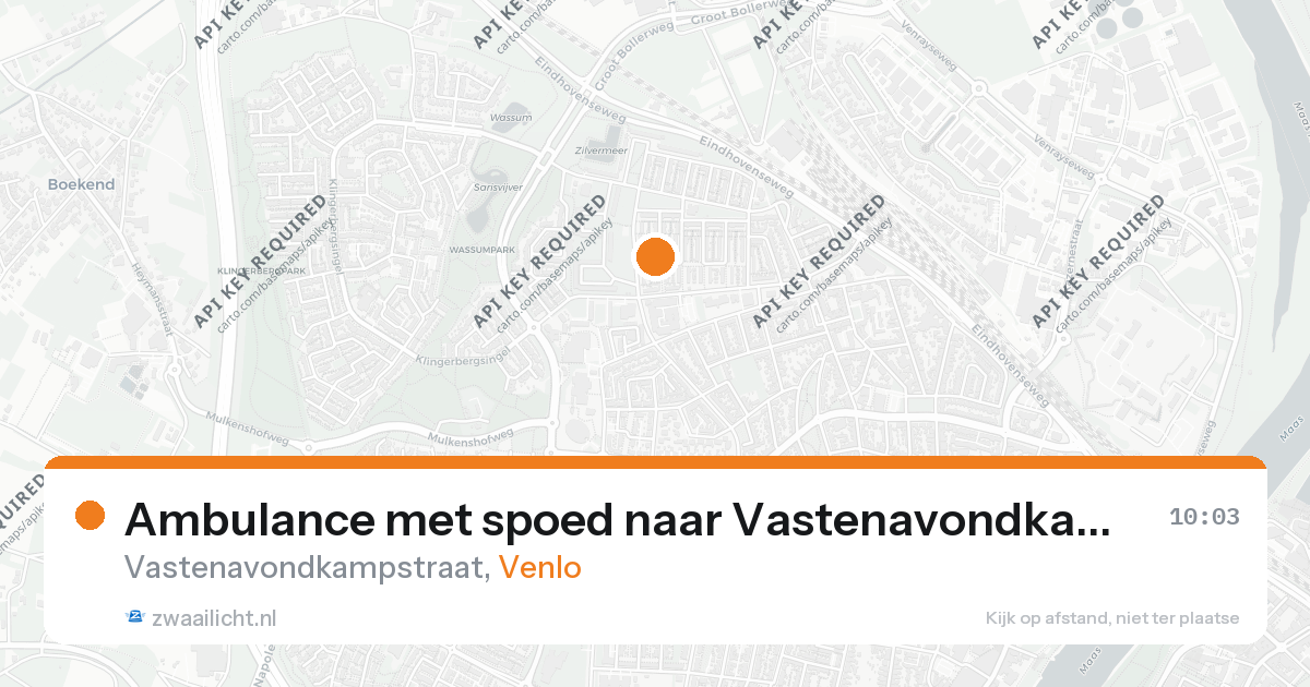 Ambulance met spoed naar Vastenavondkampstraat in Venlo — 26 aug 2026