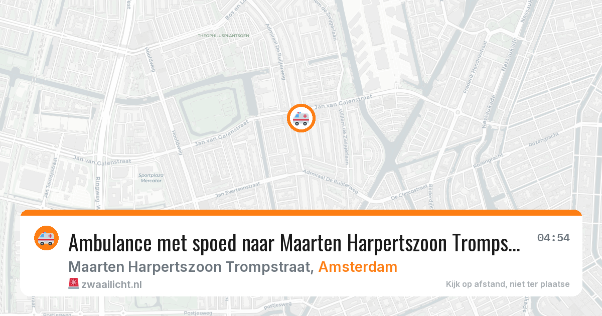Ambulance met spoed naar Maarten Harpertszoon Trompstraat in Amsterdam — 7 jul 2026