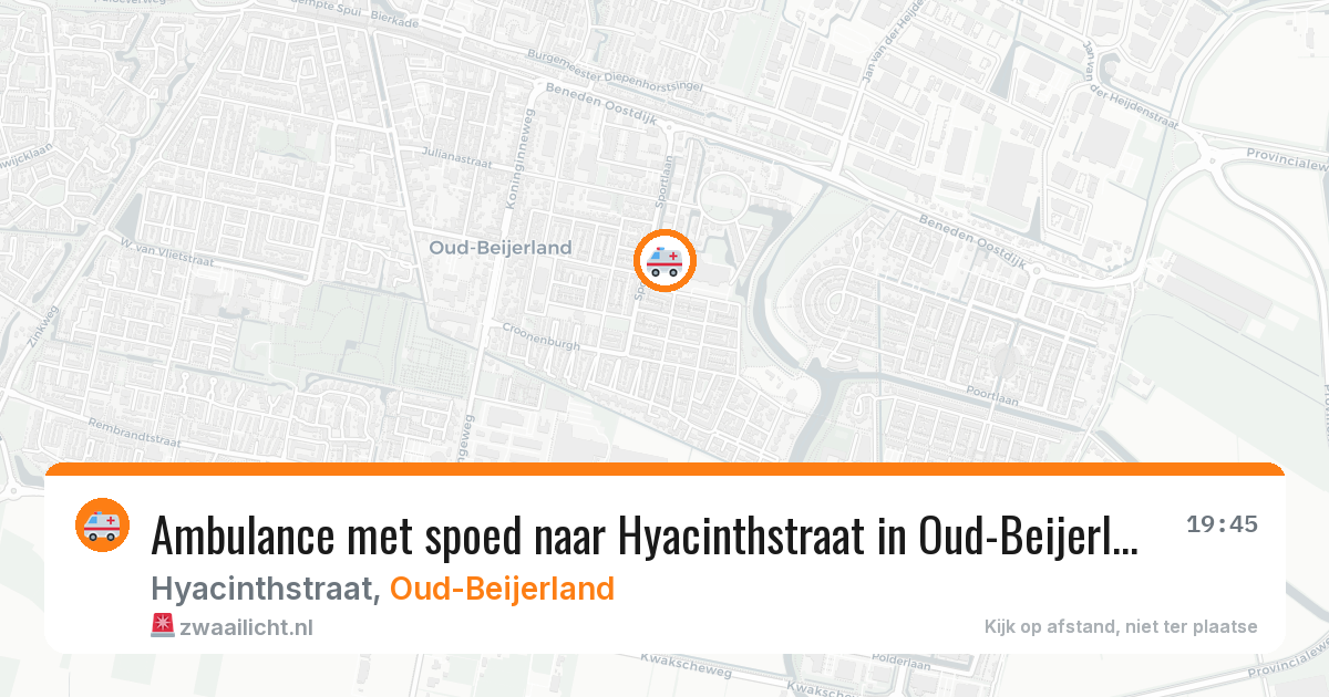 Ambulance met spoed naar Hyacinthstraat in Oud-Beijerland — 25 apr 2026