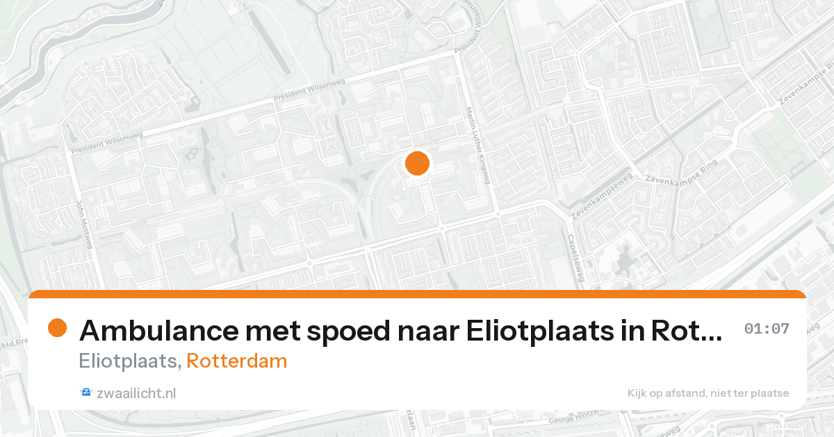 Ambulance met spoed naar Eliotplaats in Rotterdam — 19 aug 2026