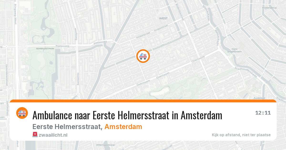 Ambulance naar Eerste Helmersstraat in Amsterdam — 22 jun 2026
