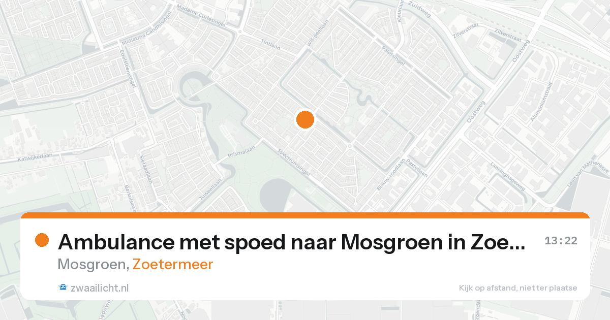 Ambulance met spoed naar Mosgroen in Zoetermeer — 21 aug 2026