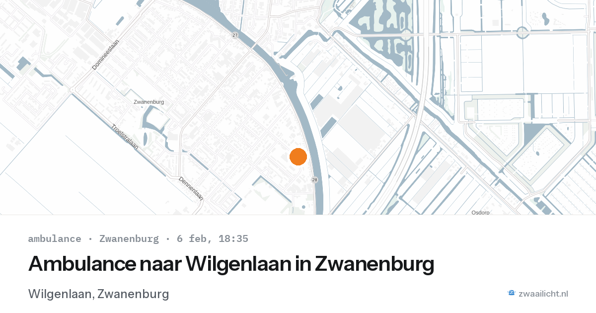 Ambulance naar Wilgenlaan in Zwanenburg — 6 feb 2026