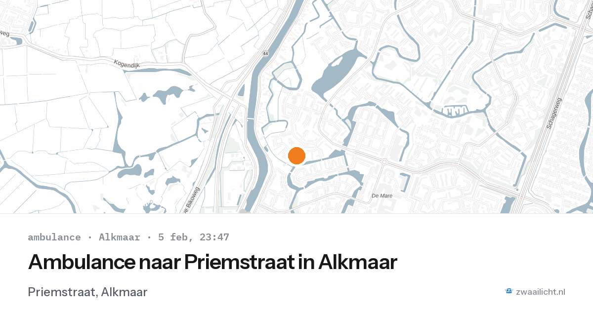 Ambulance naar Priemstraat in Alkmaar — 5 feb 2026