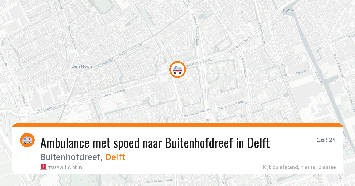 Ambulance met spoed naar Buitenhofdreef in Delft — 13 mei 2026