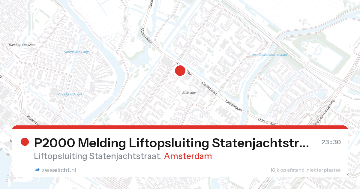 P2000 Melding Liftopsluiting Statenjachtstraat, Amsterdam — 6 feb 2026