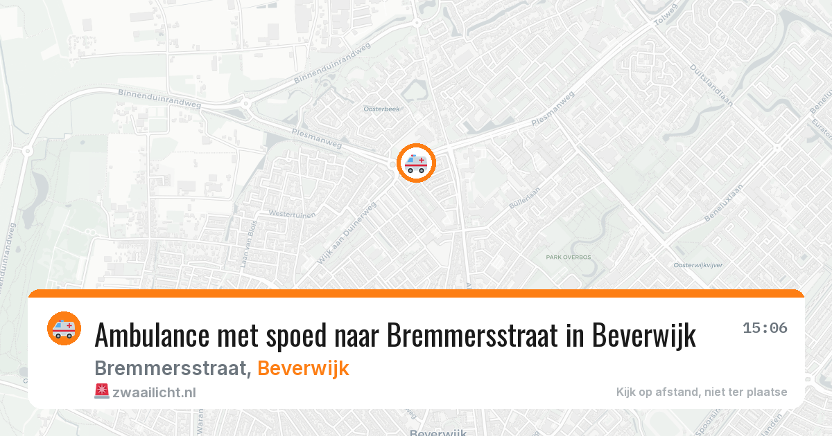 Ambulance met spoed naar Bremmersstraat in Beverwijk — 18 jun 2026