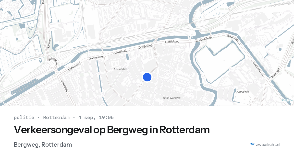 Verkeersongeval op Bergweg in Rotterdam — 4 sep 2026
