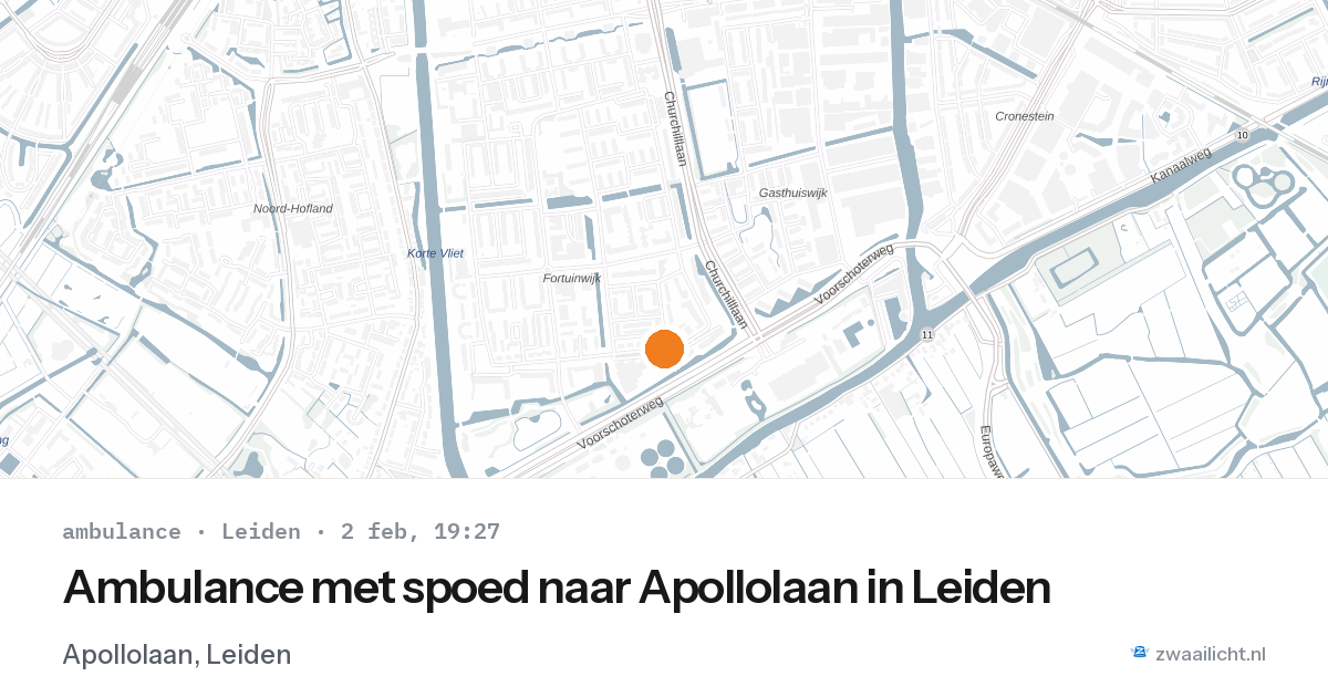 Ambulance met spoed naar Apollolaan in Leiden — 2 feb 2026