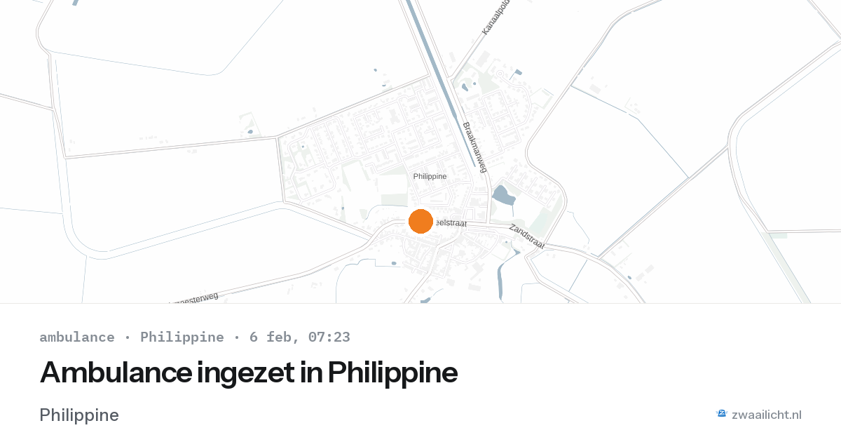 Ambulance ingezet in Philippine — 6 feb 2026