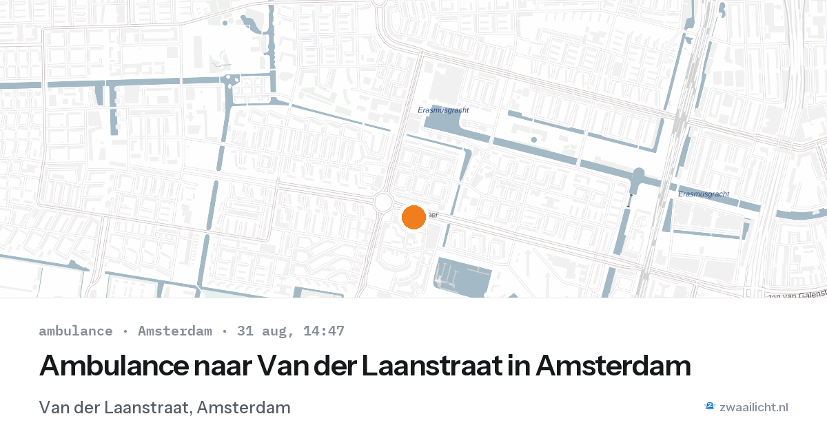 Ambulance naar Van der Laanstraat in Amsterdam — 31 aug 2026